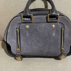 Authentic GraySuede Leather stamped
Bowling Bag Suede Leather Gray M95239...